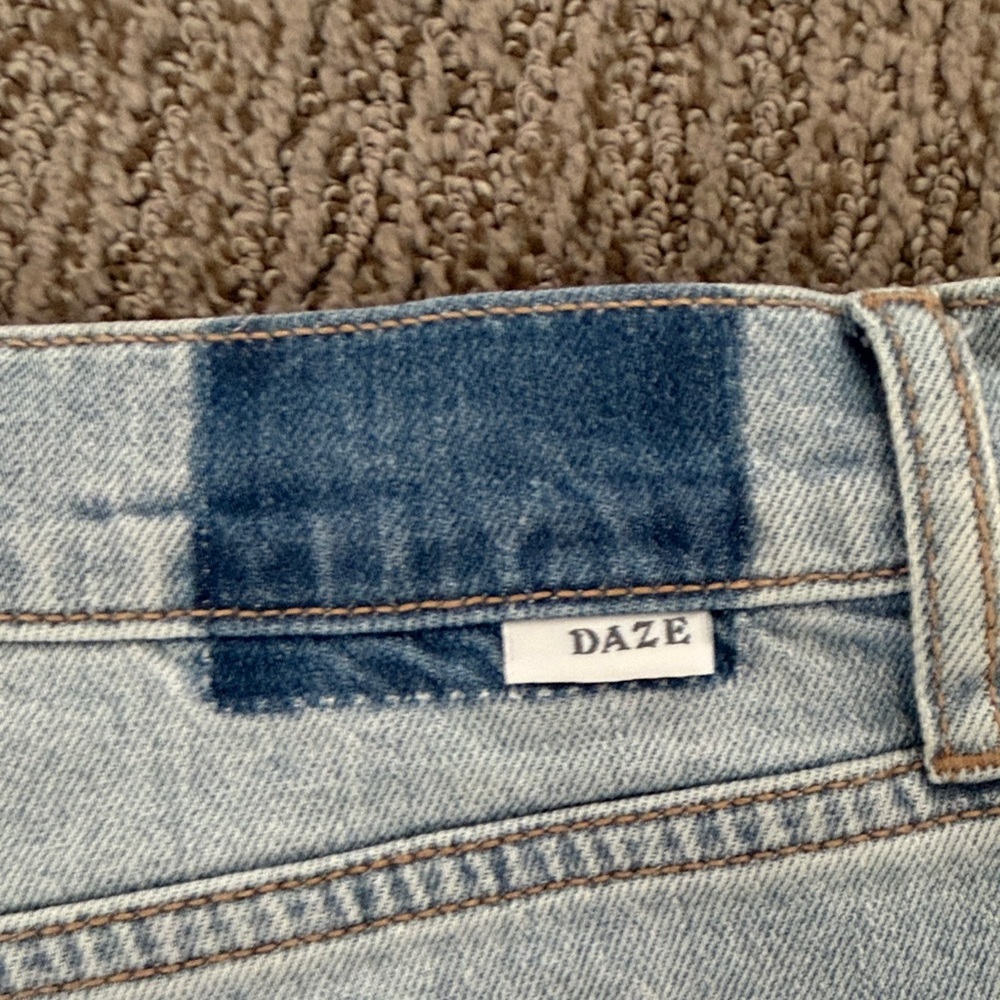 DAZE Light Blue High-Rise Cuffed Denim Shorts - Women's Jean Shorts - Picture 3 of 4
